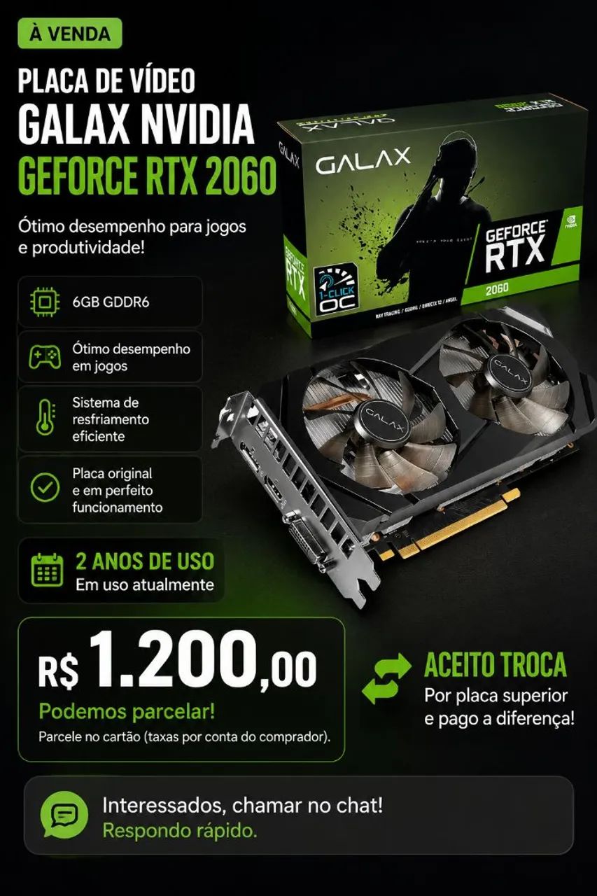 Placa de vídeo RTX 2060
