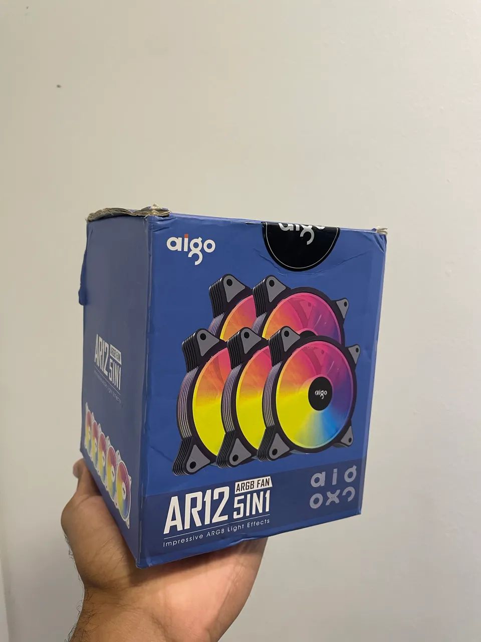 5 Fans Aigo Argb + Controladora Argb