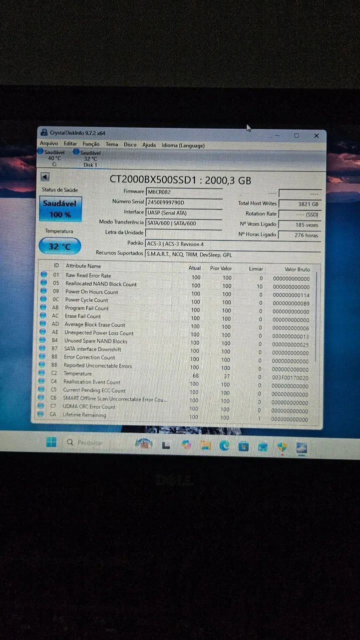 SSD Crucial BX500 2tb 100% de saúde  - Foto 4