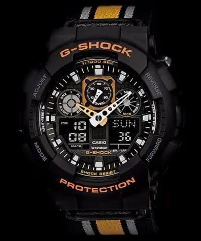 Relógio Casio G-Shock x tecido militar GA-100MC-1A4