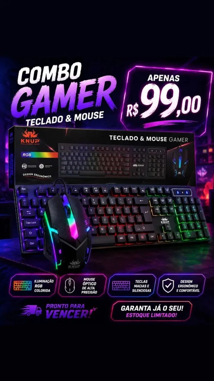 Kit Teclado e mouse Gamer  - Foto 2