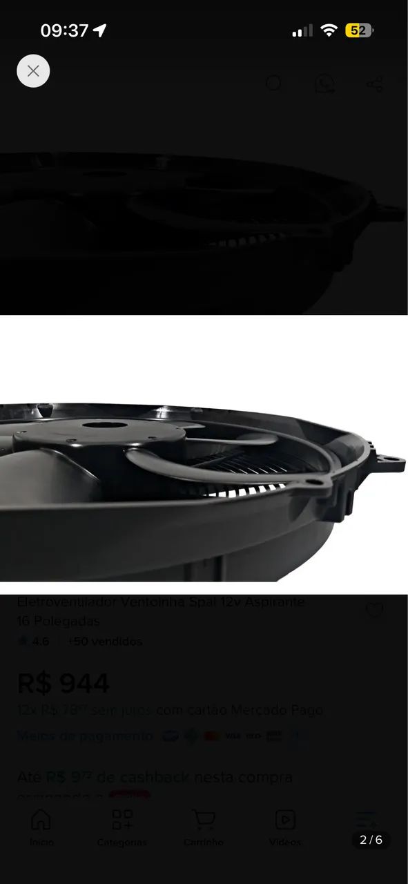 Eletro Ventilador SPAL 12v 16 polegadas Aspirante - Foto 5