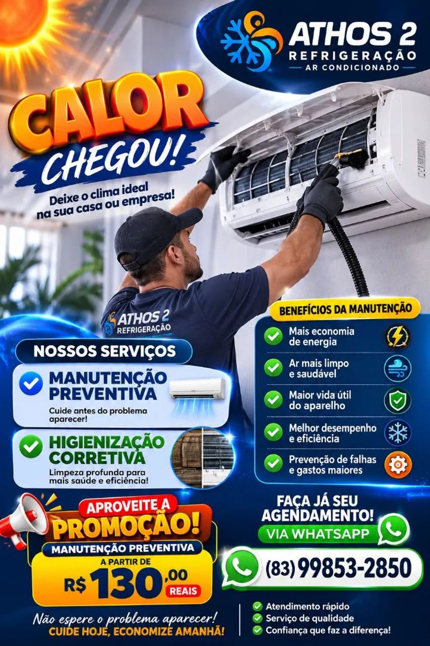 Ar condicionado, instalação, manutenção e consertos em geral.