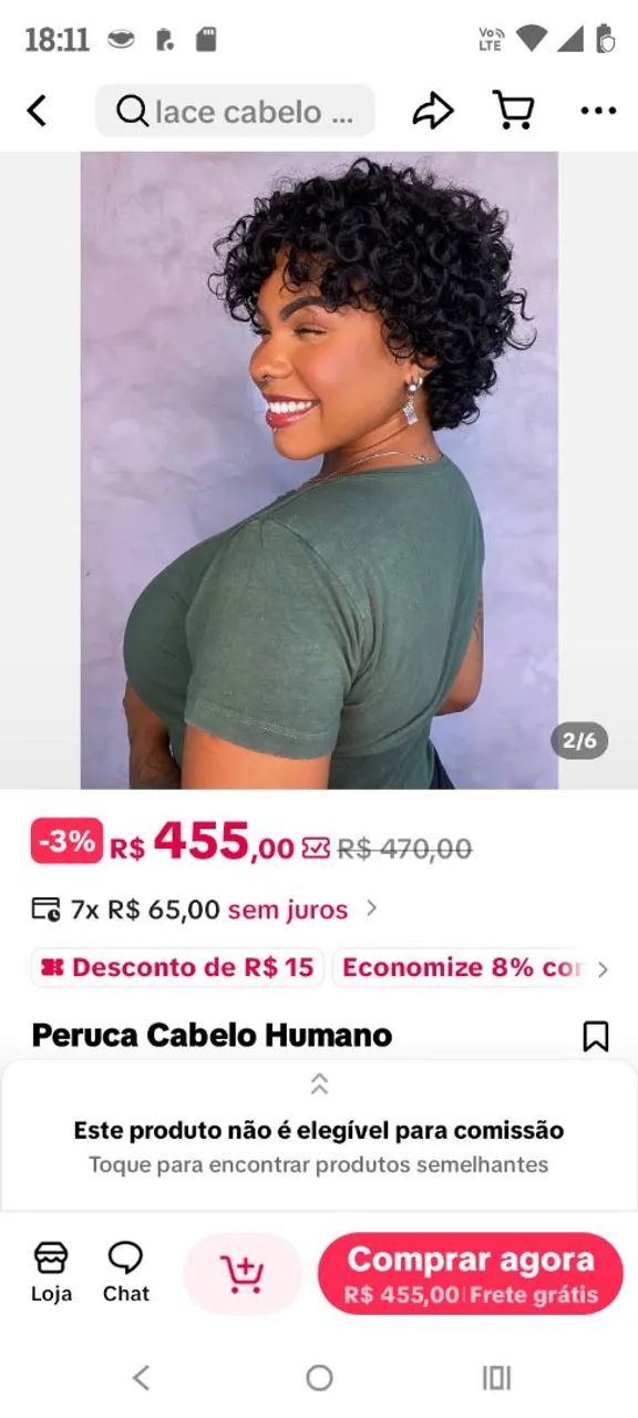 Peruca de cabelo humano,Gisa - Foto 2