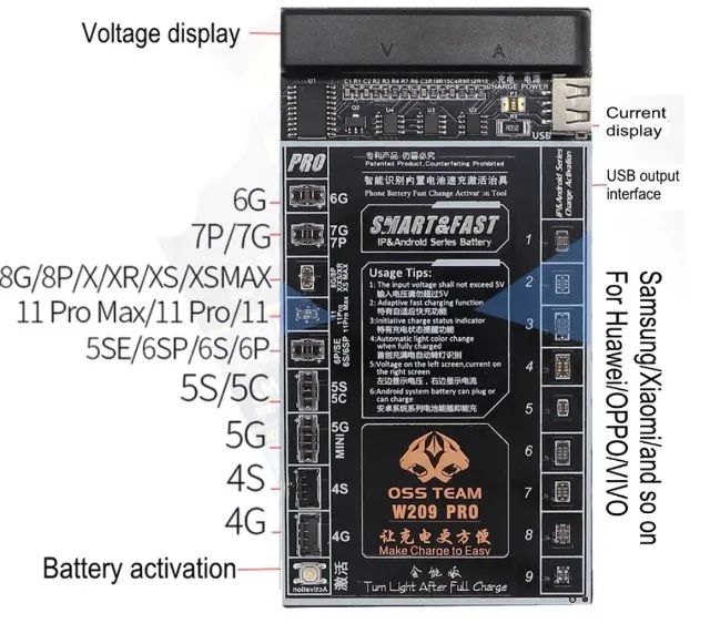 Placa Ativadora Reativador Bateria iPhone Samsung W209 Pro (99995.9905 zap)