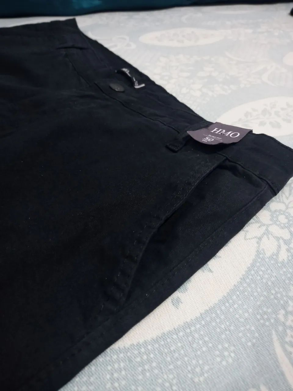 Bermuda Shorts Sarja Preto Tamanho 50 - Foto 5