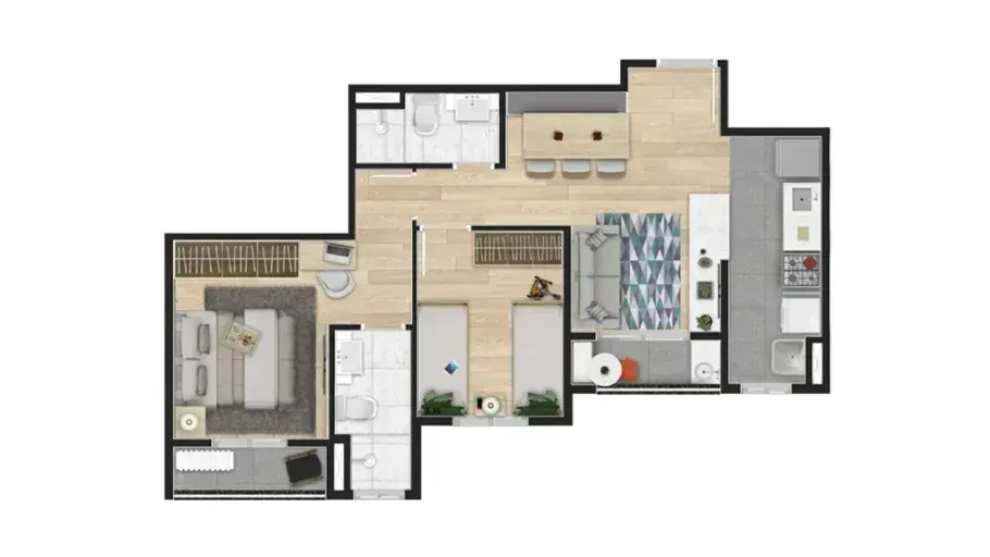 PLANTA 52m²