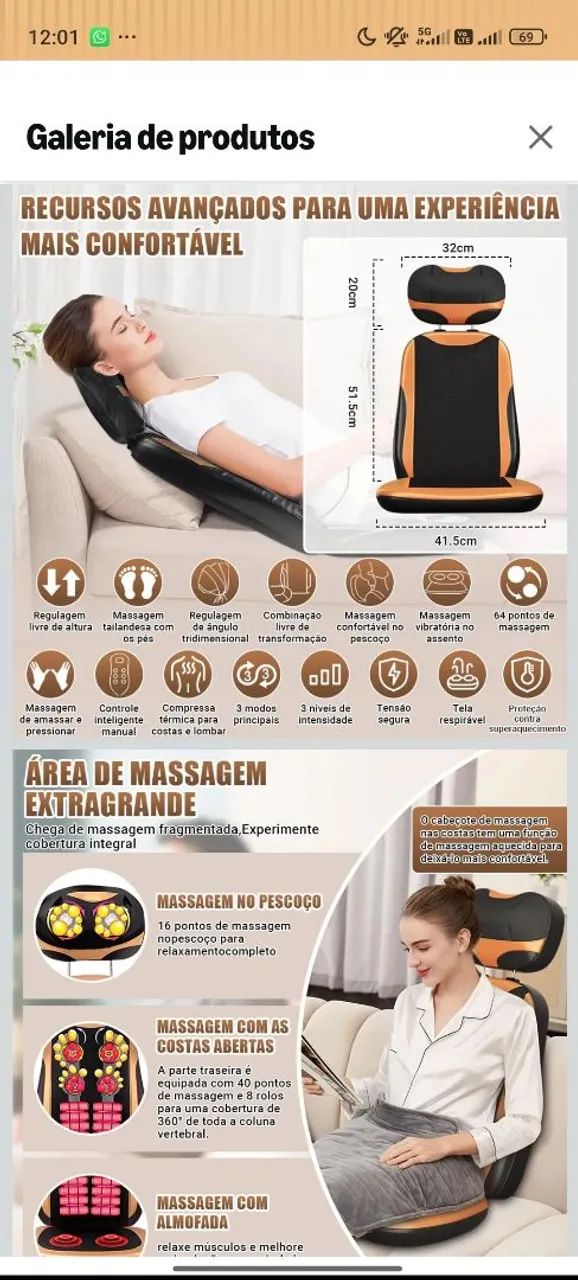 Cadeira de  Massagem  - Foto 5