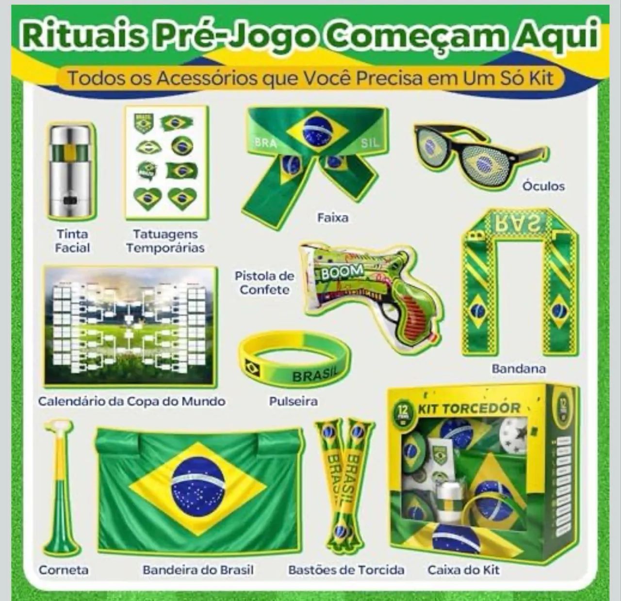 KIT BRASIL COPA DO MUNDO!! - Foto 4
