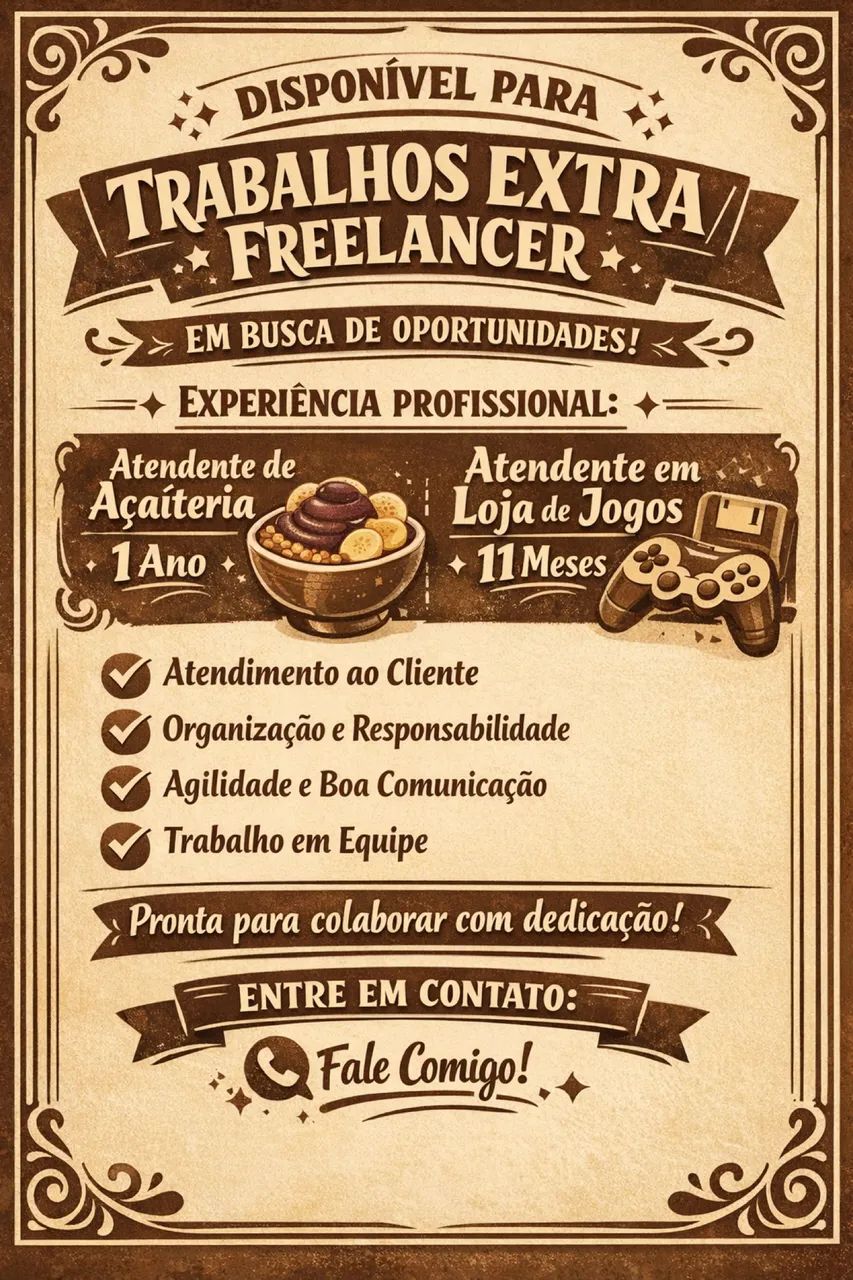 Estou em busca de um extra