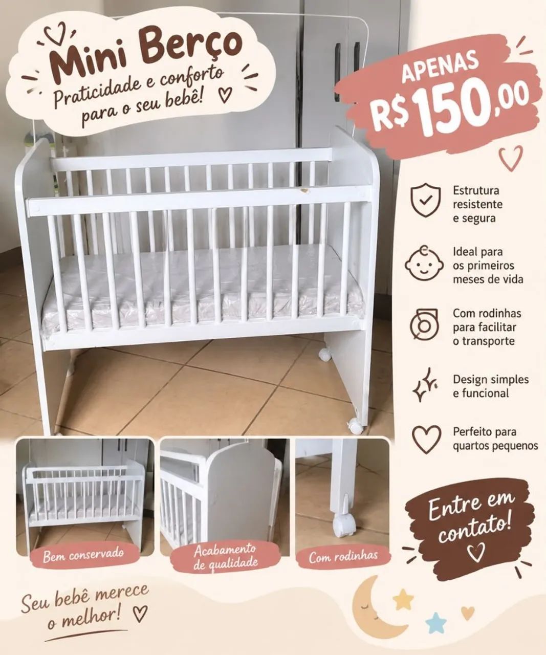 Mini berço  - Foto 3