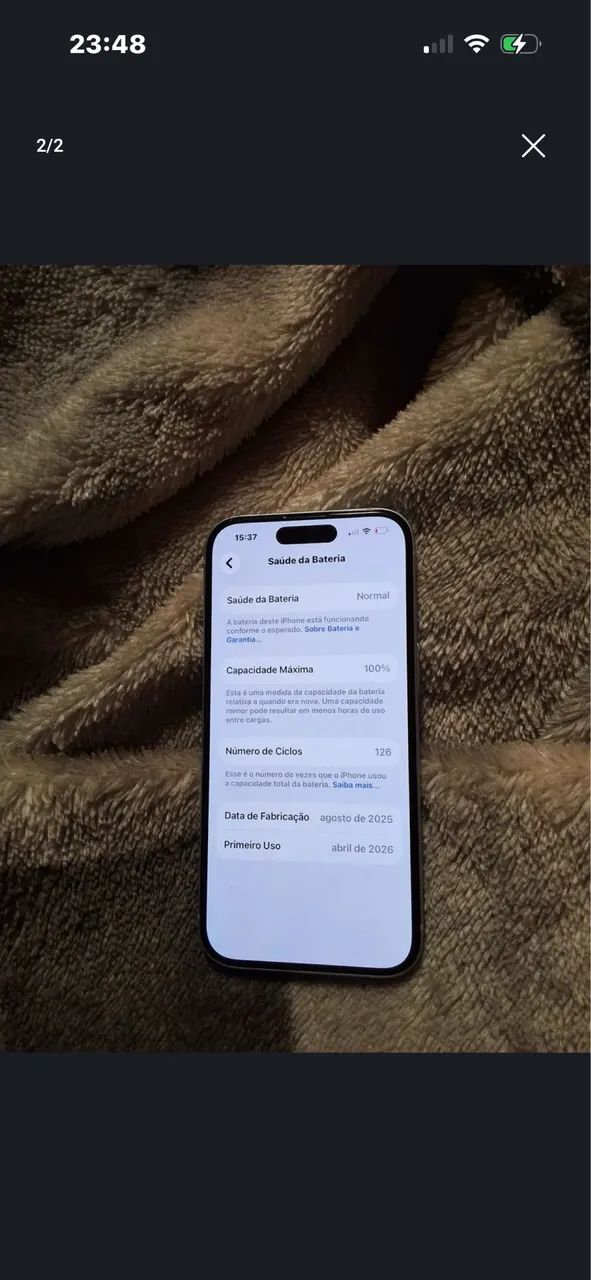 iPhone 15 branco novinho nunca aberto e na garantia Apple - Foto 2