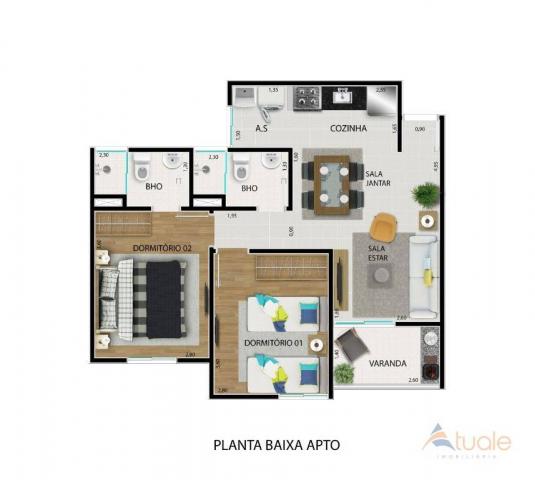 Apartamento com 2 dormitórios à venda, 59 m² - jardim santa rita i - nova odessa/sp - Foto 18