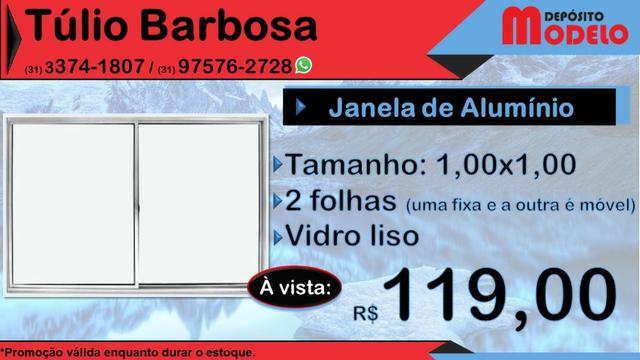 Janela Alumínio 1,00 x 1,00 NOVA com Vidro #MuitoBarato - Foto 2