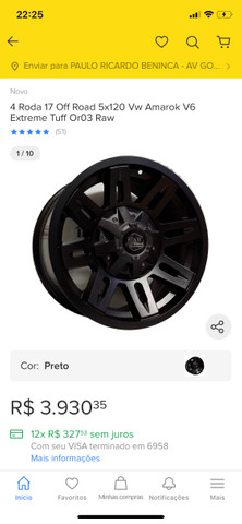 Pneu 285 70R17 mais rodas offroad Amarok