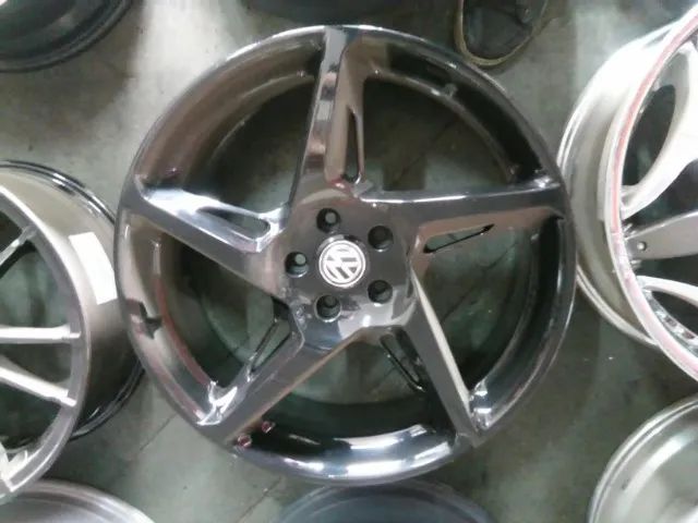 Jogo de rodas aro 20 volcano rocket 5x114 20x7,5 et45 preta gloss ...