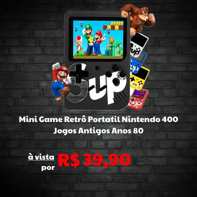 Mini Game Retrô Portatil Nintendo 400 Jogos Antigos Anos 80