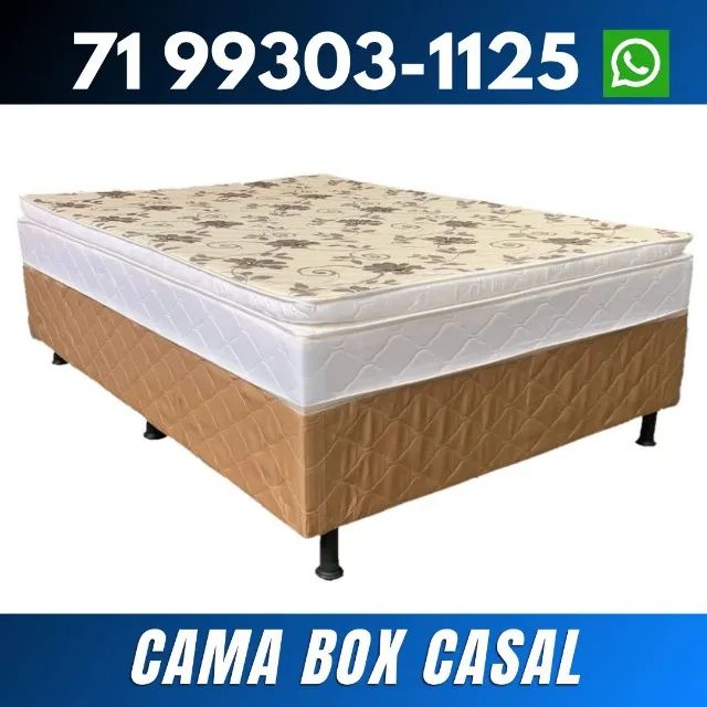 Cama Box Casal Luxo com Pillow - Entrego Hoje