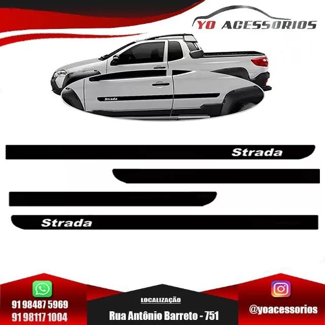Friso Lateral Strada Modelo Borrachão