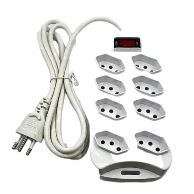 extensão elétrica 8 tomadas bivolt universal régua cabo 1,5 _ cs557 - Foto 3