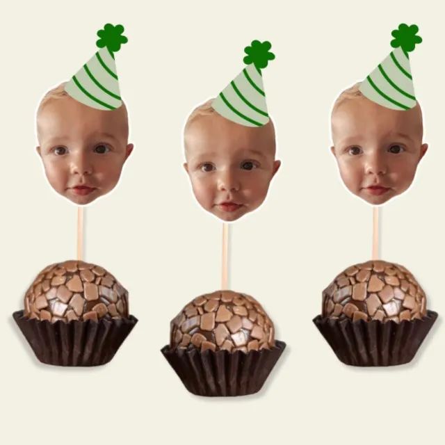 30 TOPPER ROSTINHO PARA DOCES - Foto 2