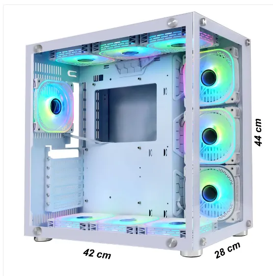 Gabinete Gamer LEX4 Aquarium Glass Premium ATX Snow
