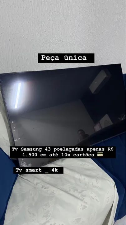 TV Samsung 43 polegadas 4K Smart - R$ 1.500 em até 10x