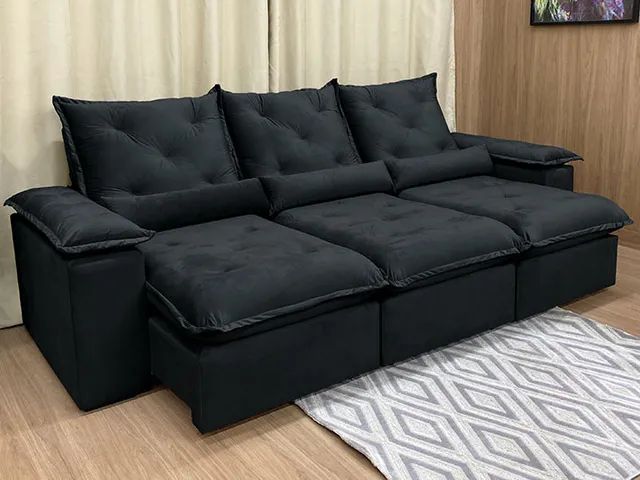 Sofá Retrátil Reclinável 2,70m Pillow Top e Molas Bonnel Oportunidade a64 - Foto 3