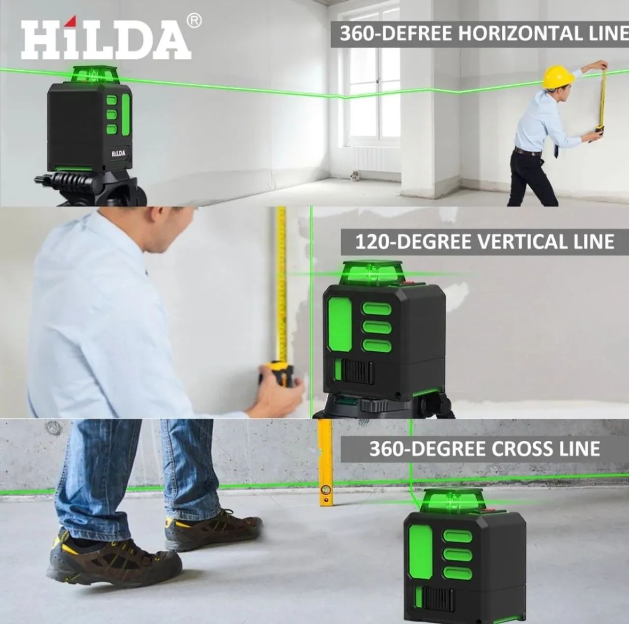 Super nível laser de 5 linhas com tripé e irmã de parede com laser verde  - Foto 2