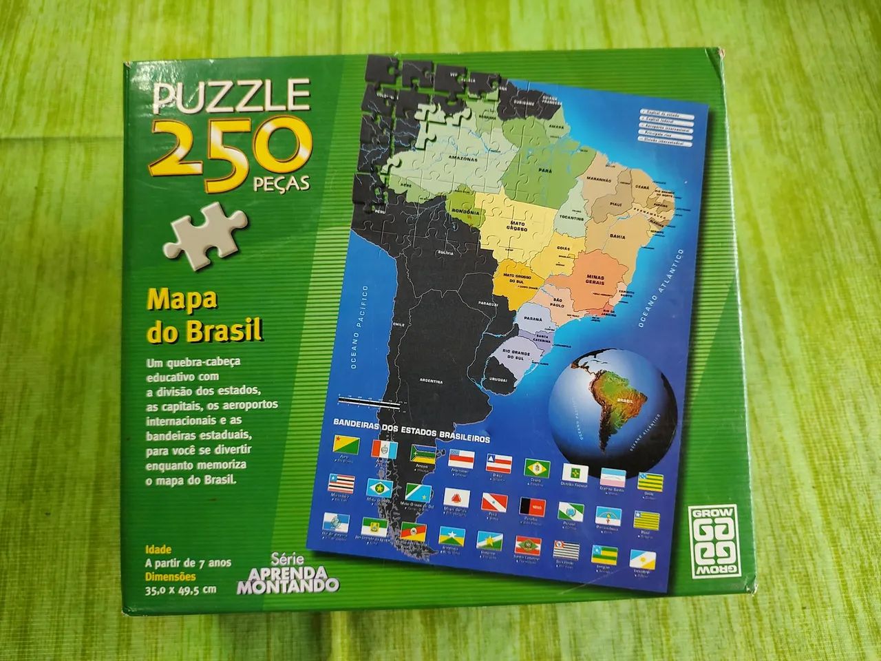 Quebra-cabeça Mapa do Brasil 250 Peças