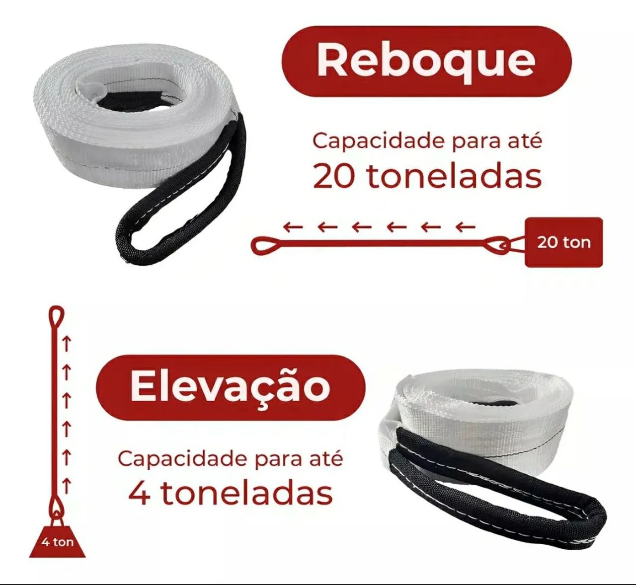 Cinta Elevação de Carga e Reboque - Pronta Entrega