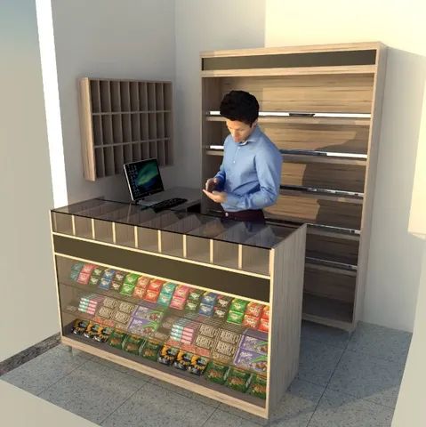 Balcão baleiro personalizado - Vitrine Caixa
