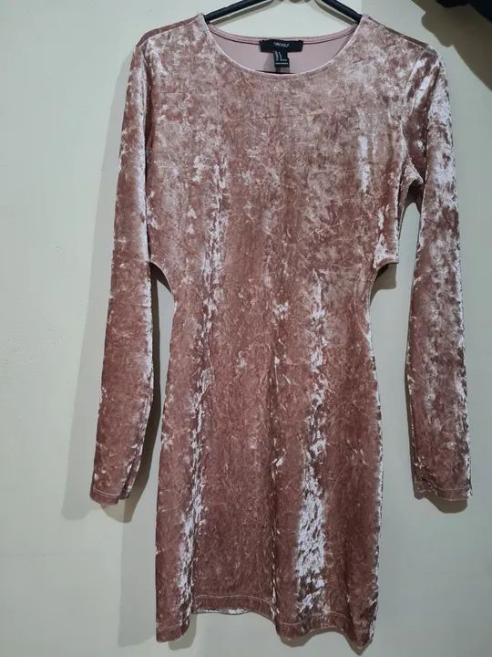 Vestido Veludo Rosê forever 21 tamanho m 