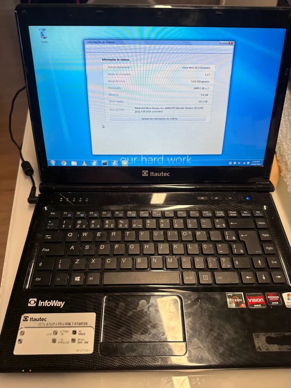 Aceito cartão Notebook 6GB ram 