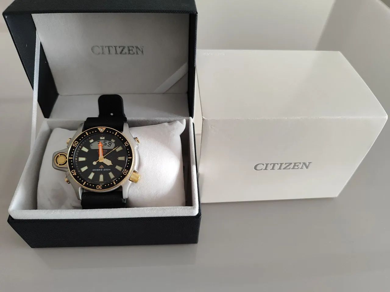 Relógio Citizen Aqualand jp2004 série ouro novo  Completo