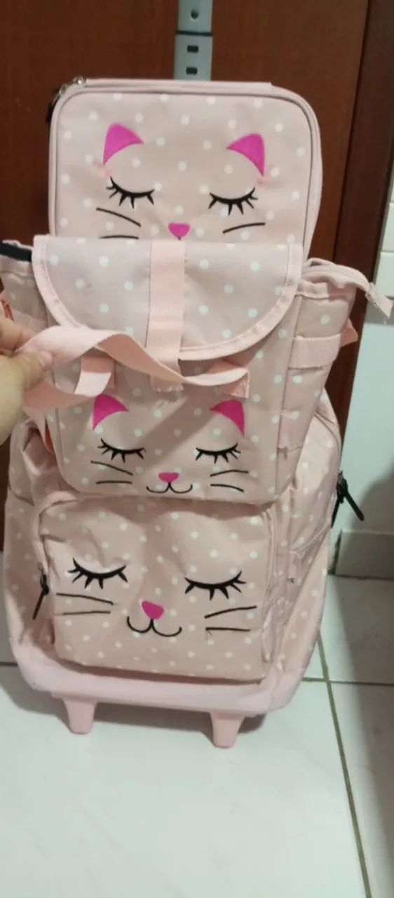Kit completo UP4YOU infantil com rodinhas - gatinha - Foto 2