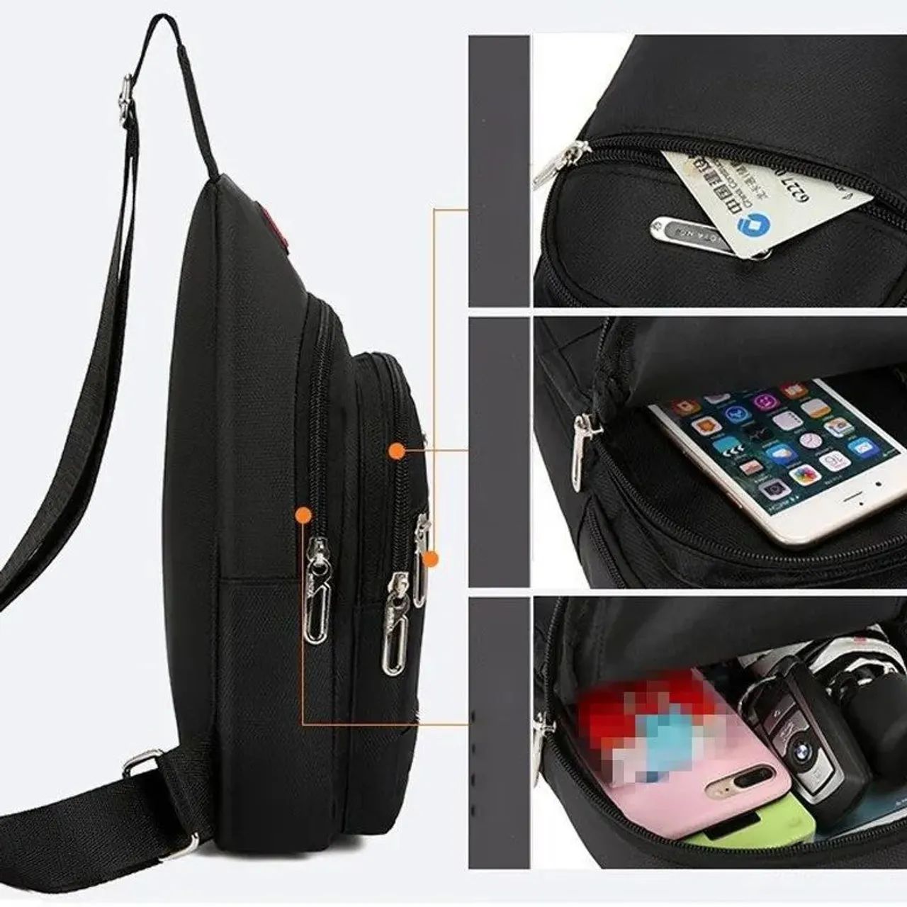 Mochila transversal portátil compacta material resistente  - Foto 4