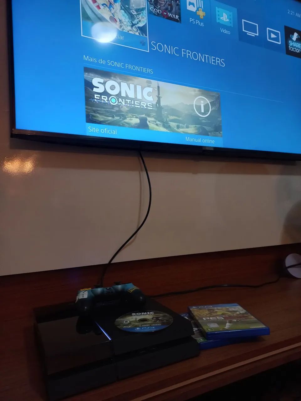 PS4 + 1 Controle + 3 Jogos - Foto 4