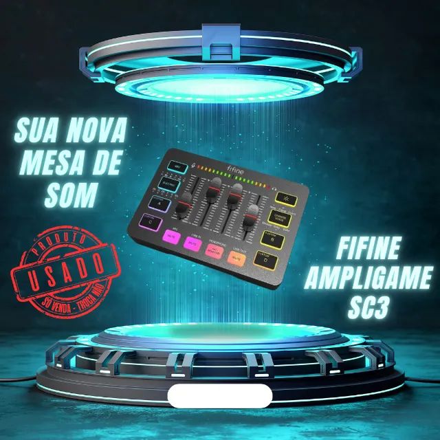 Mesa de Som Fifine Ampligame SC3 + Cabo XDR 2m