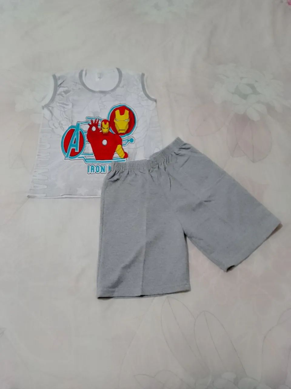 Conjunto de Roupa Infantil Iron Man Tam G- Menino