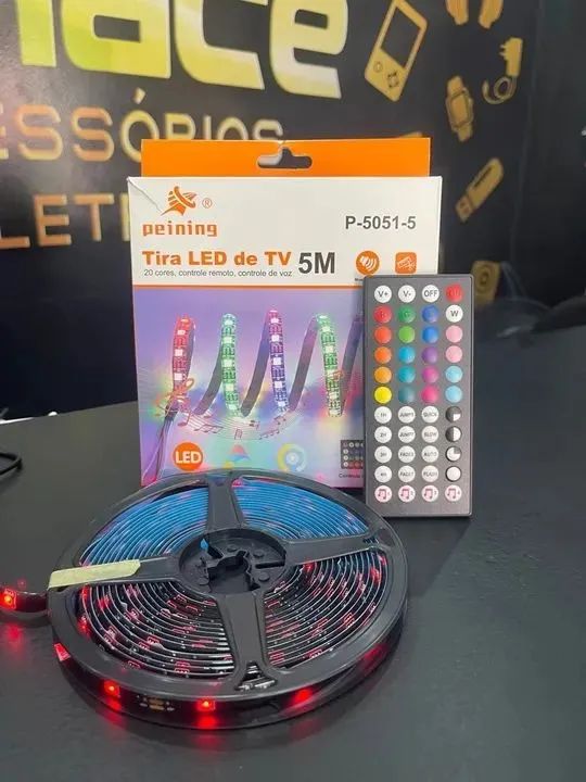 Fita LED colorida de TV 5M  Nova - Foto 3