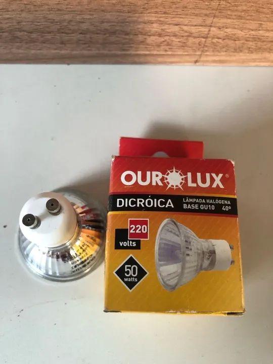 Lâmpada Halógena Dicroica GU10 Luz Amarela 50W Ourolux 220V - Ourolux