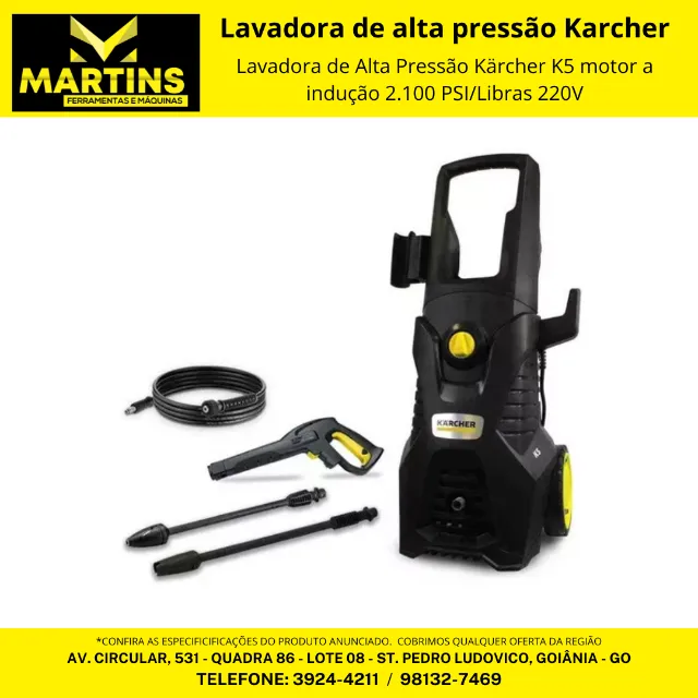 Lavadora de Alta Pressão Kärcher K5 motor a indução 2.100 PSI/Libras 220V