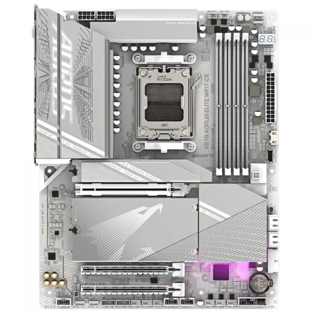 [NOVO] Placa Mãe Branca X870 Aorus Elite Wifi7 Ice, Bluetooth, Amd Am5, Atx, Ddr5, Pci 5.0 - Foto 5