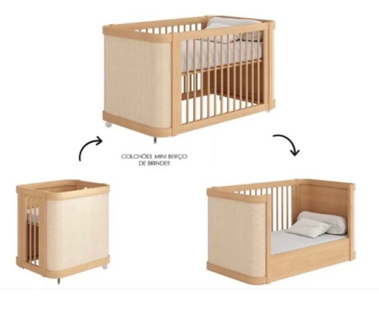 Kit berço e cômoda Paglia - Foto 4