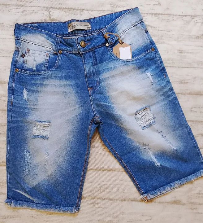Bermuda Jeans Masculina Destroyed