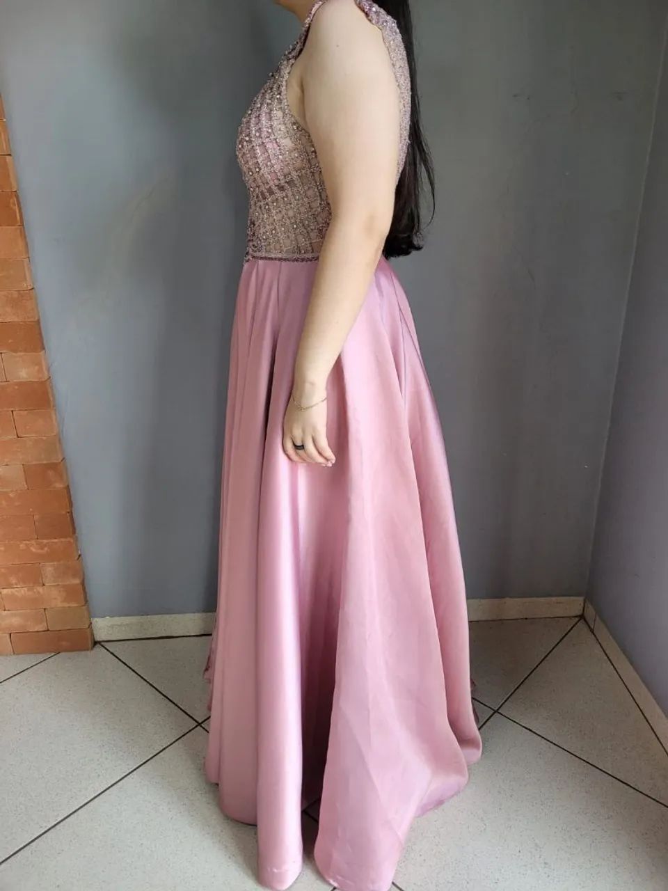 Vestido rosa rosé de festa - Foto 3