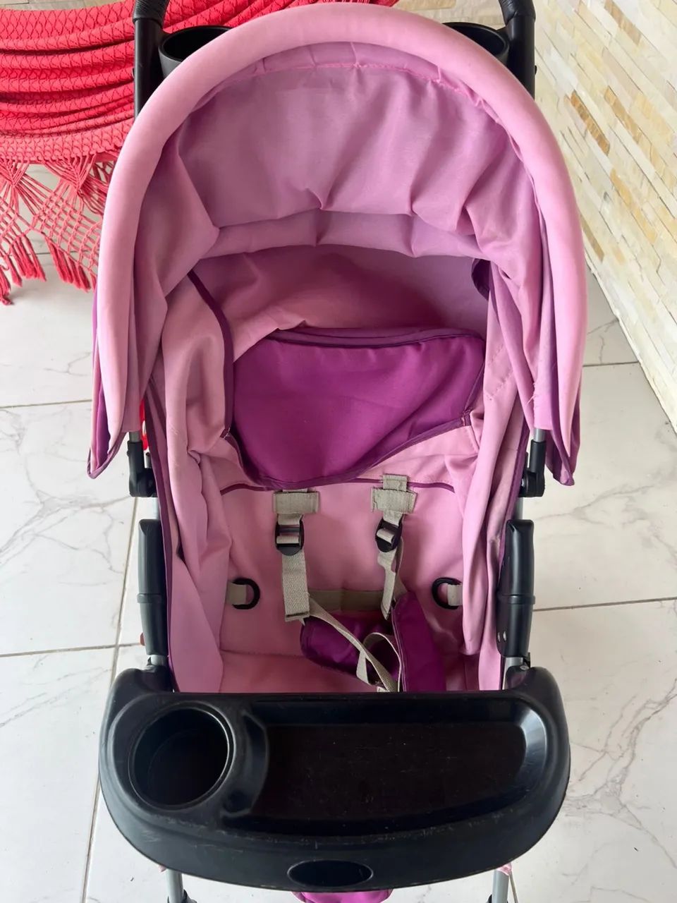 Carrinho de bebê rosa galzerano - Foto 2