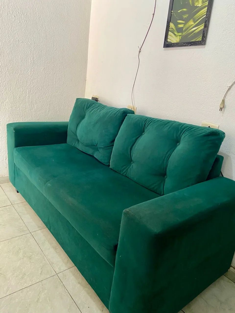 Sofá Verde Elegante para Sala de Estar