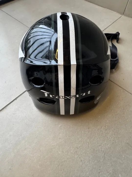 Capacete Trailcraft Preto e Branco - Foto 3